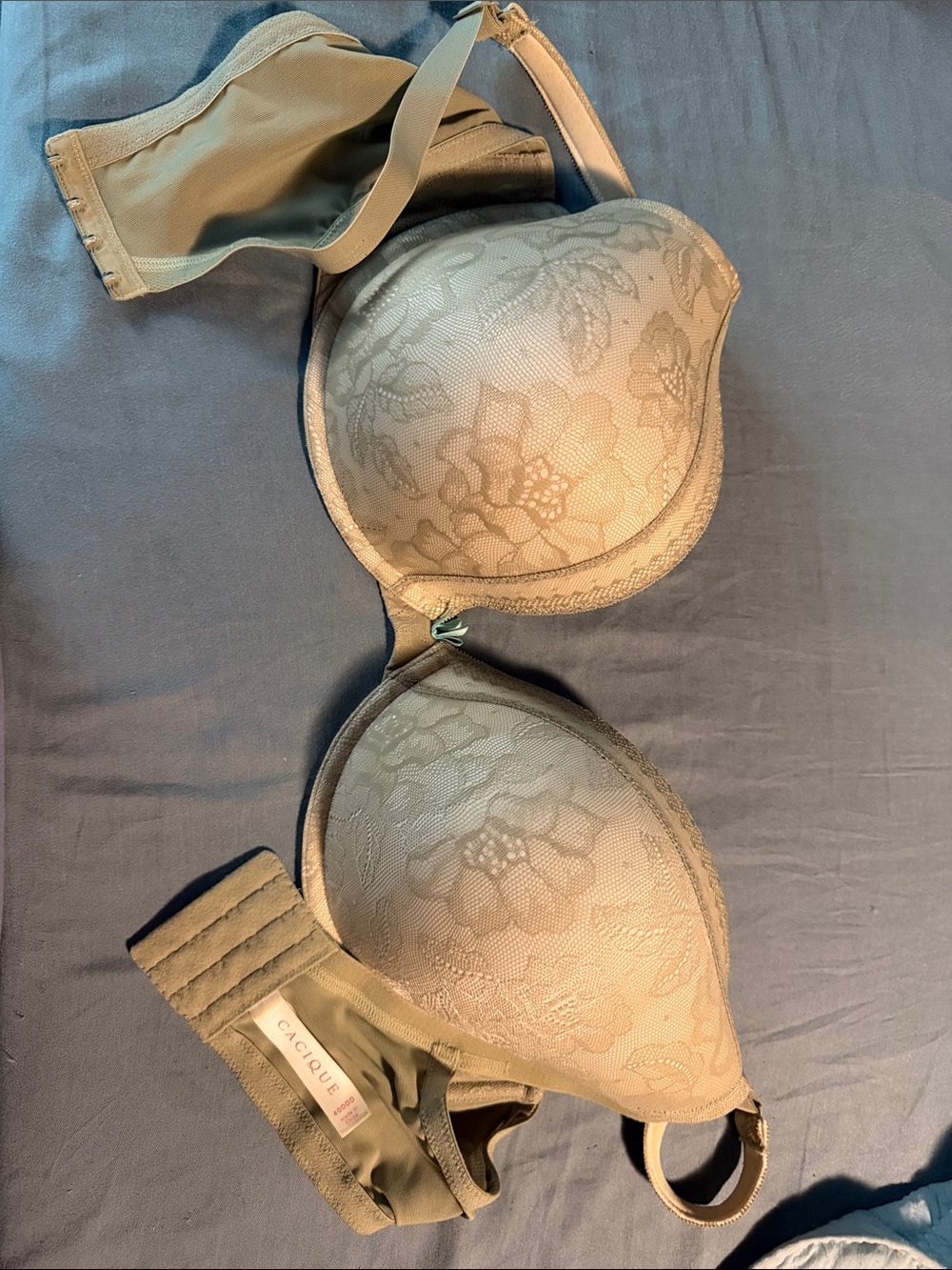 Cacique Lace Bra, light sage 
Boost plunge